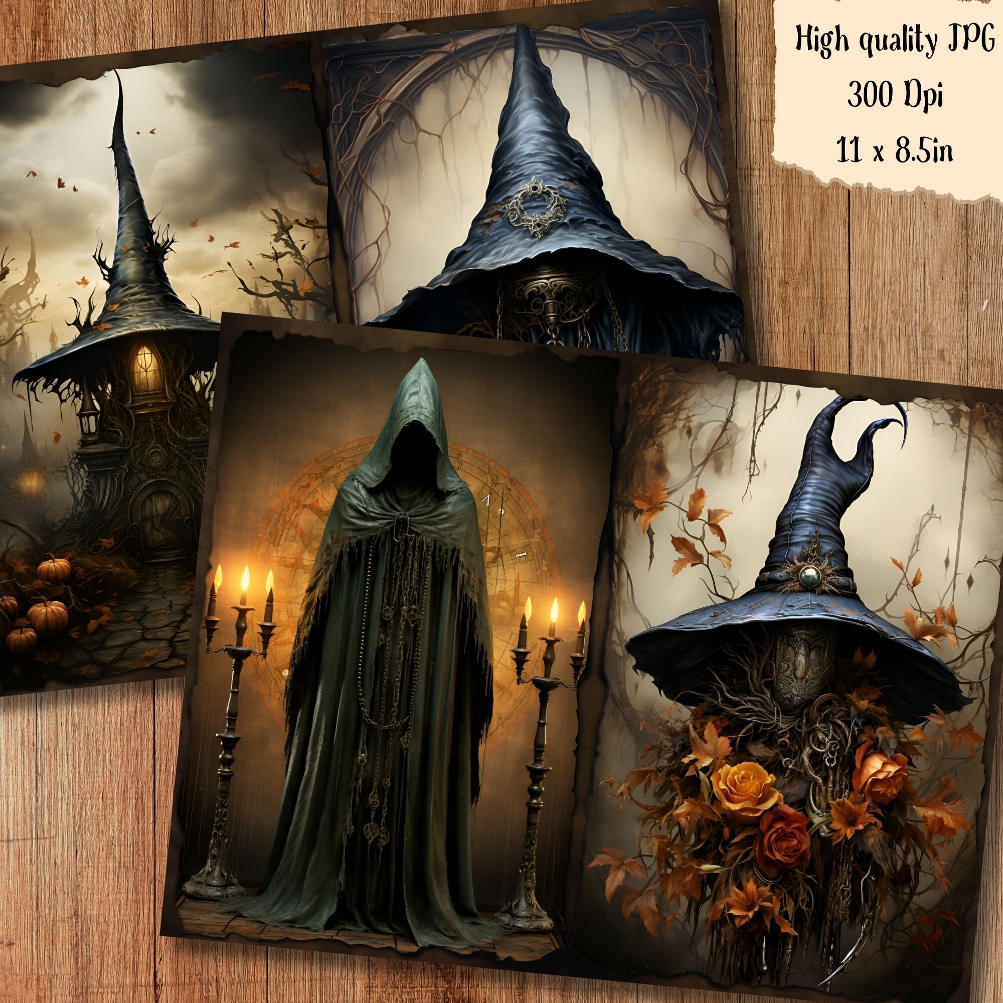 Spooky Witchcraft Junk Journal Pages Magical Dark Witch Junkjournal Kit ...