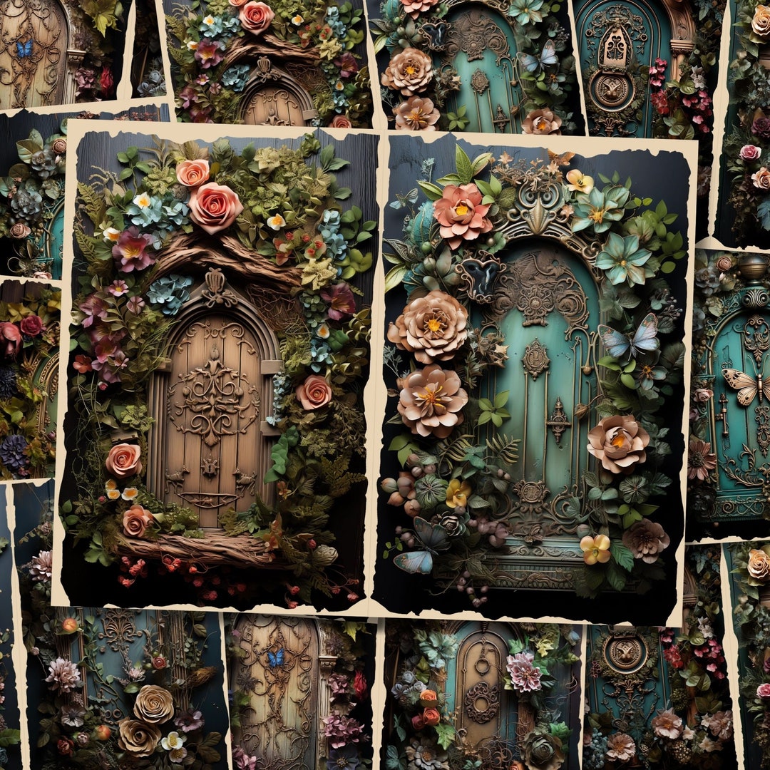 Fairy Door Junk Journal Page Fantasy Forest Journaling Paper ...