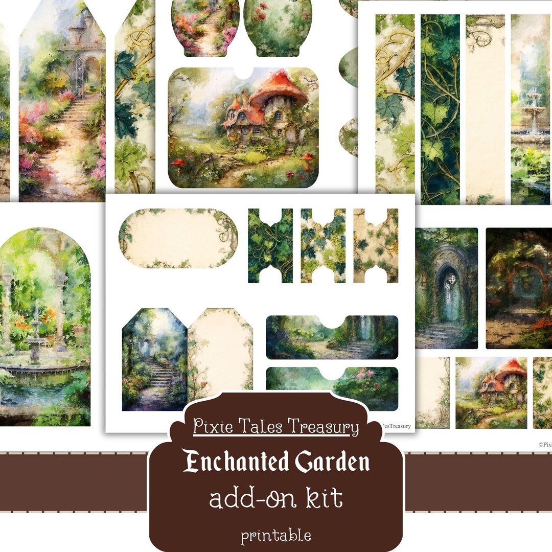 Enchanted Fairy Garden ADDON Junk Journal Kit Textured Mixed Media ...