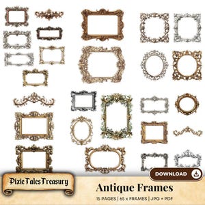 Molduras antigas para impressão, kit de design de papel vintage, itens de diário de sucata para scrapbooking, suprimentos para artesanato faça você mesmo, decoração criativa neutra