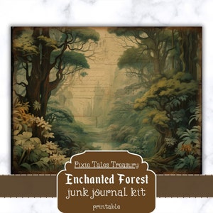 Enchanted Forest Junk Journal Kit Vintage Journal Papers Fantasy Junk ...
