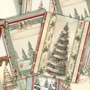 Weihnachten Junk Journal Kit Winter Scrapbook Papier Collage Sheet Weihnachten Decoupage Digital Papier Hintergrund Kartenherstellung Sofort-Download