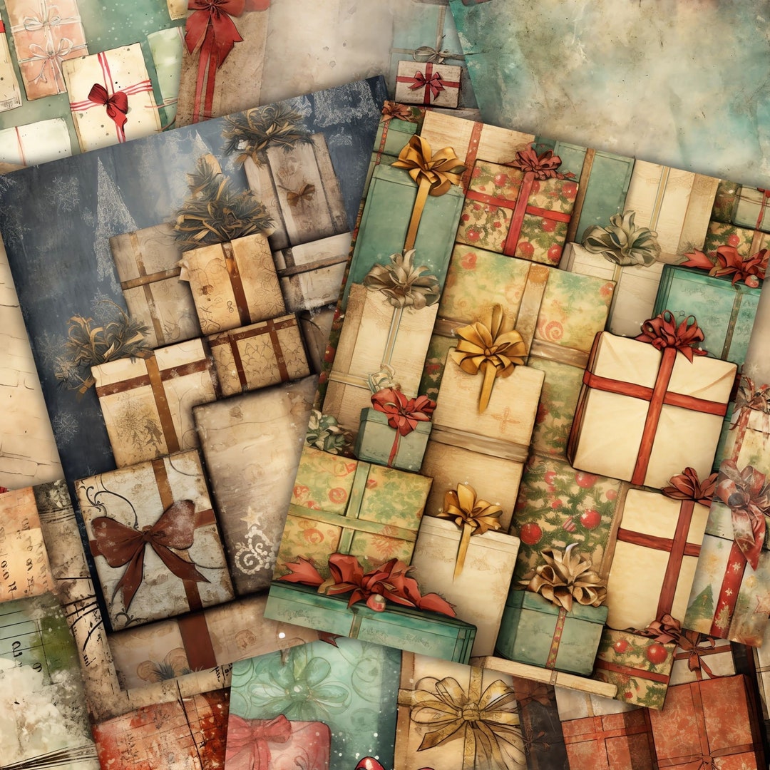 Vintage Christmas Junk Journal Kit Christmas Gifts Presents Scrapbook ...