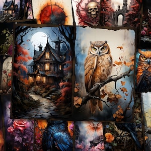 Pagine del diario di spazzatura fantasy oscuro Kit diario di spazzatura di strega magica Incantesimo magico Halloween Strega Carta magica Stregoneria Diario di spazzatura Scarica