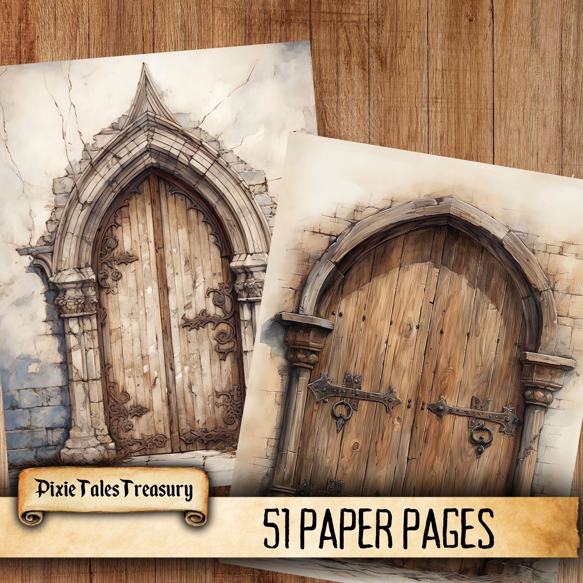 Castle Doors Rustic Junk Journal Kit Vintage Fantasy Medieval Junk ...