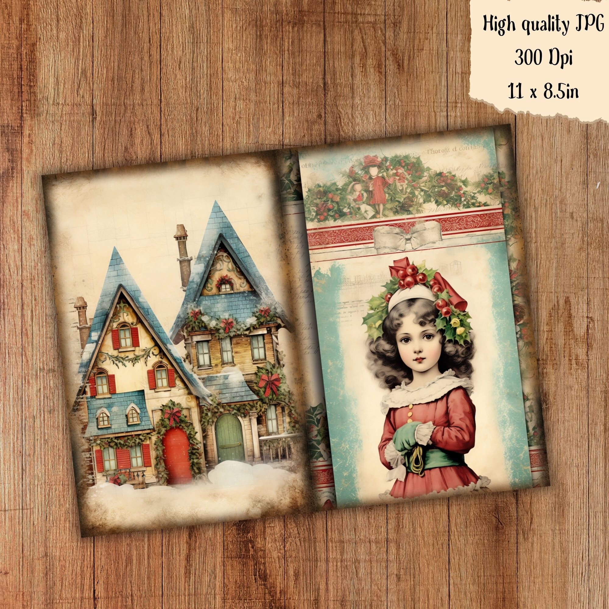 ヴィンテージクリスマスジャンクジャーナルキット メリークリスマス