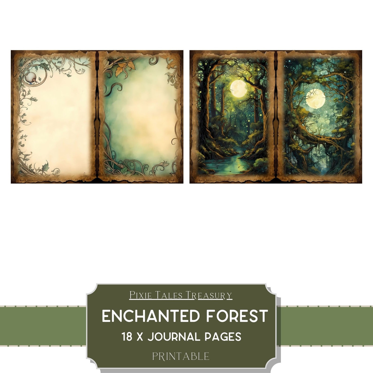 Enchanted Forest Fantasy Junk Journal Kit Fairy Mythical Creature ...