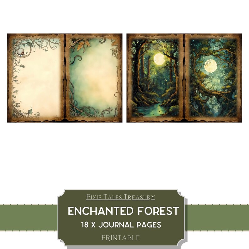 Enchanted Forest Fantasy Junk Journal Kit Fairy Mythical Creature ...