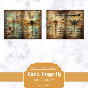 Dragonfly Vintage Junk Journal Kit Journal Half Papers Junk Journal ...
