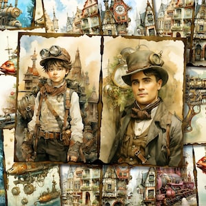 Steampunk Junk Journal Kit Victorian Junk Journal Steampunk Digi Kit Printable Steampunk Scrapbook Paper Craft Journaling Collage Sheet
