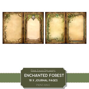Enchanted Forest Fantasy Junk Journal Kit Fairytale Fairy Journal Pages ...