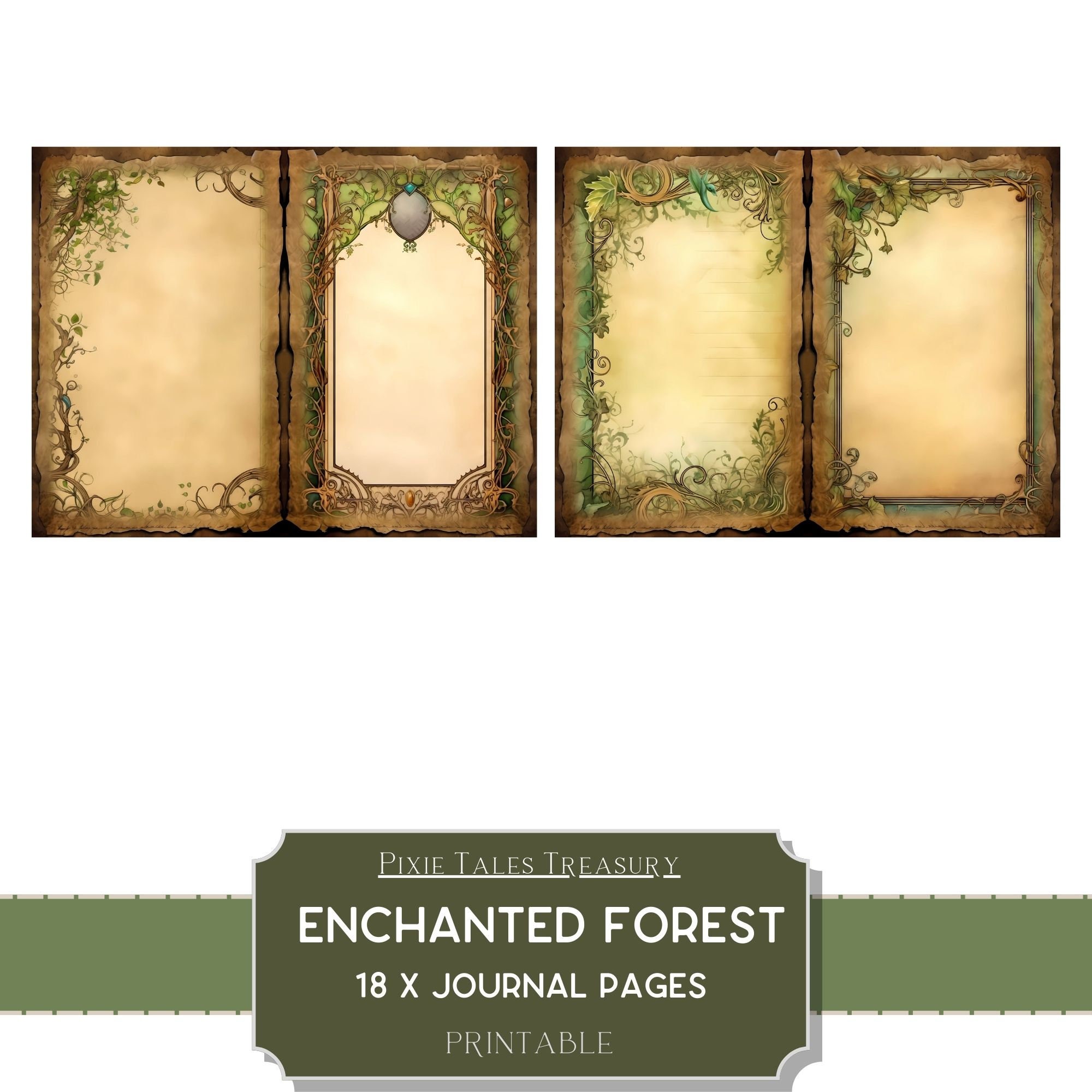 Enchanted Forest Fantasy Junk Journal Kit Fairytale Fairy Journal Pages ...