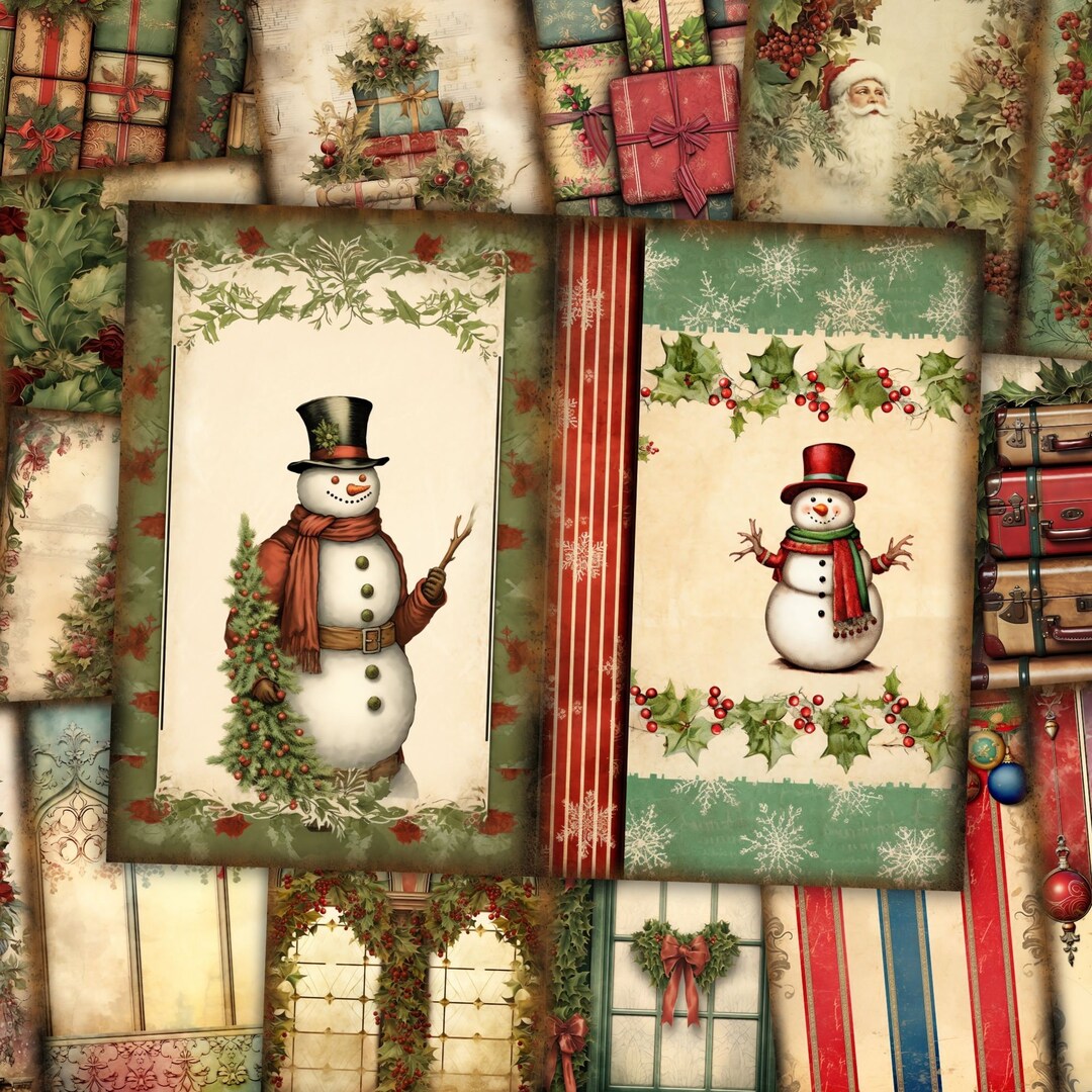 Rustic Christmas Junk Journal Kit Merry Christmas Junk Journal Pages ...