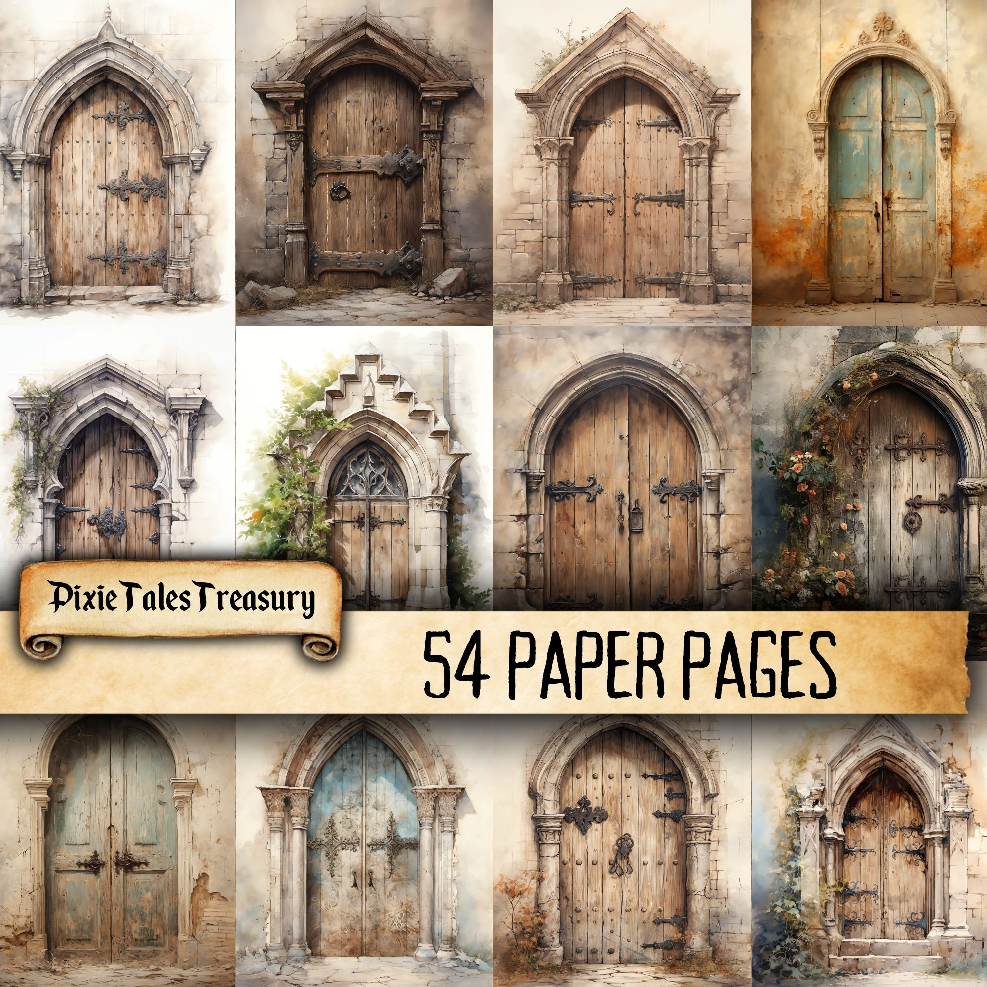 Castle Doors Rustic Junk Journal Kit Vintage Fantasy Medieval Junk ...