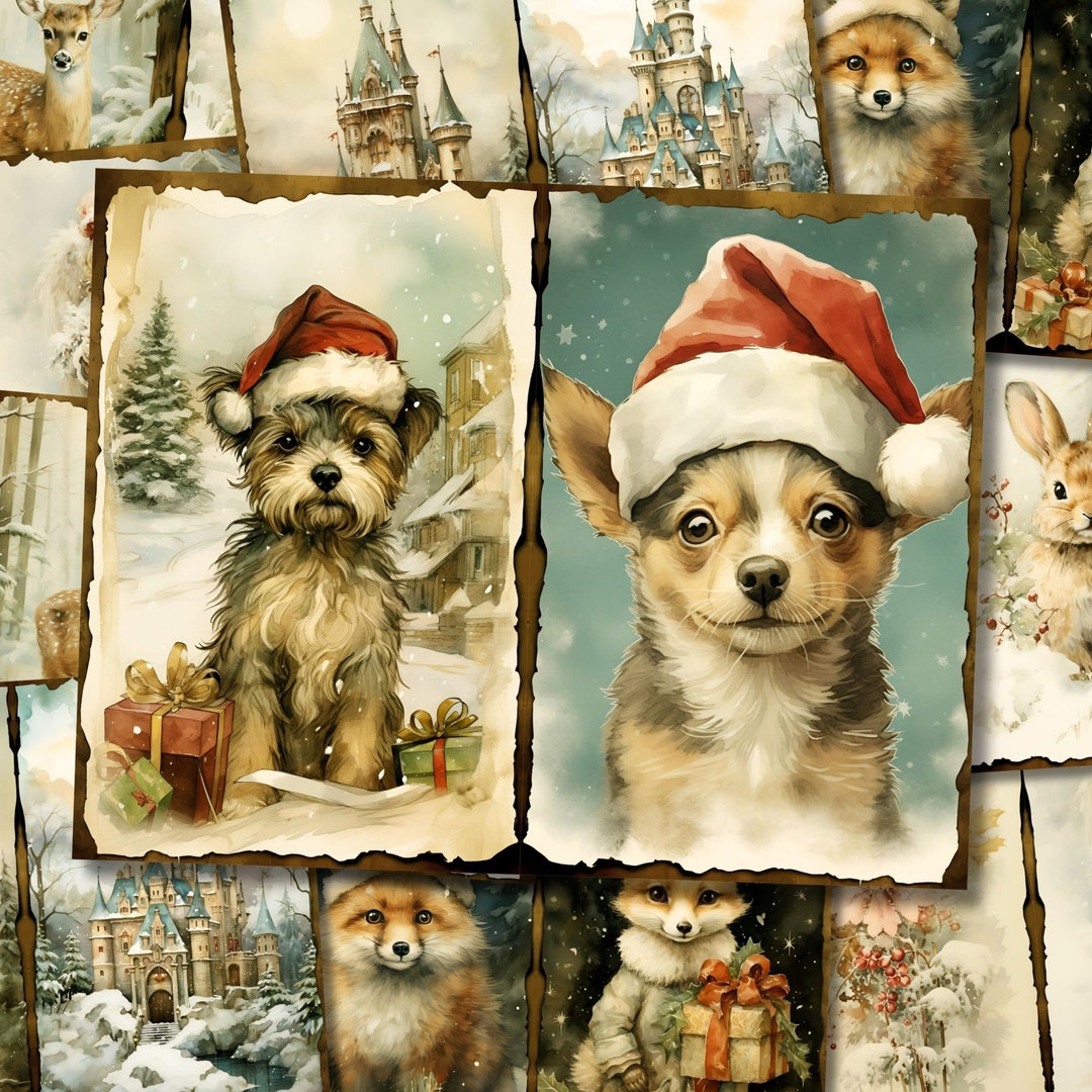 Christmas Junk Journal Kit Printable Vintage Winter Pages Card ...