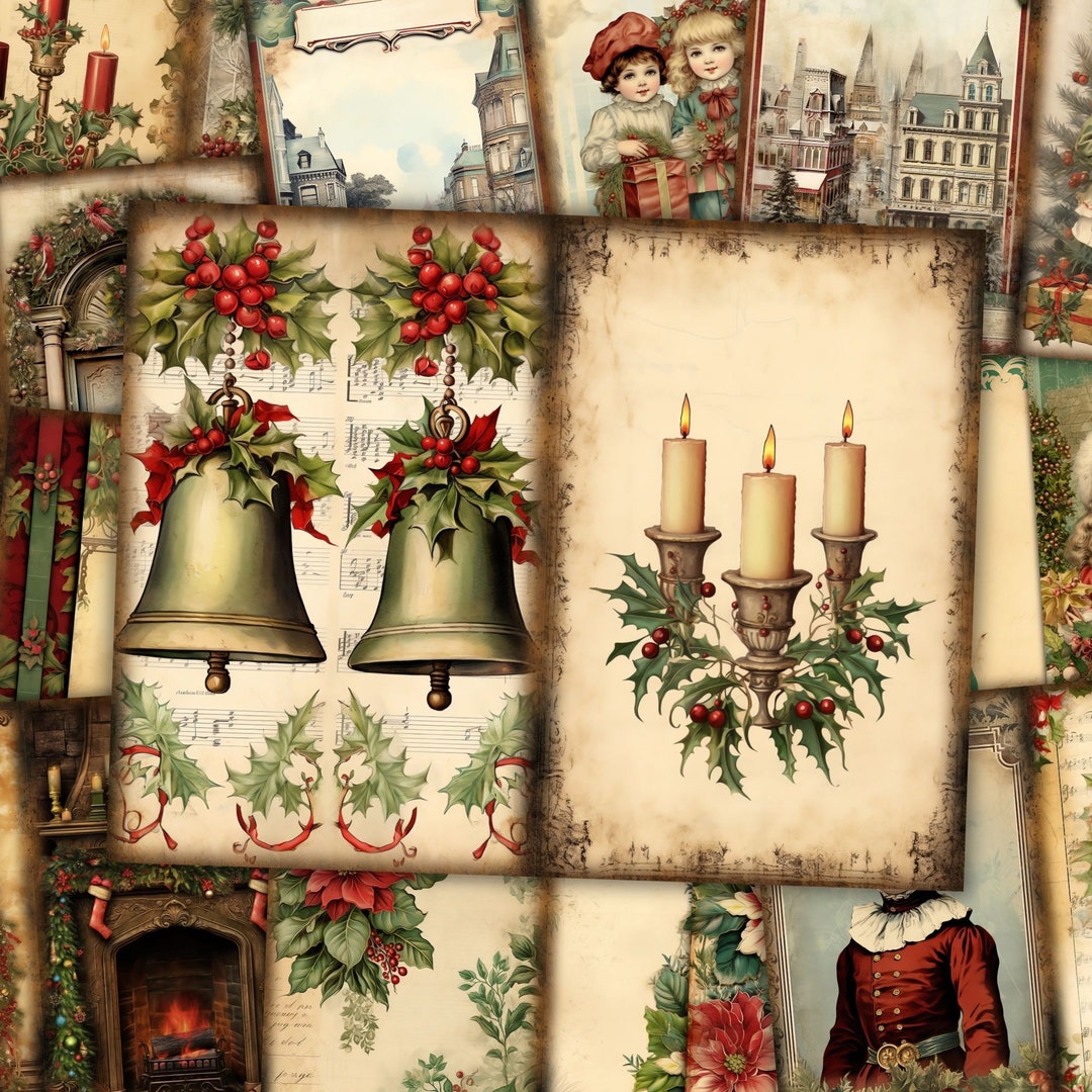 Shabby Christmas Junk Journal Kit Merry Christmas Junk Journal Page ...