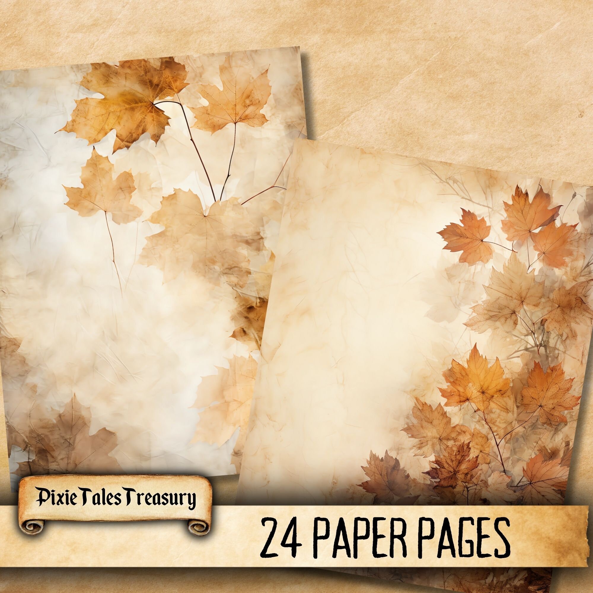 Blank Fall Foliage Journal Background Junk Journal Kit Collage Sheet ...