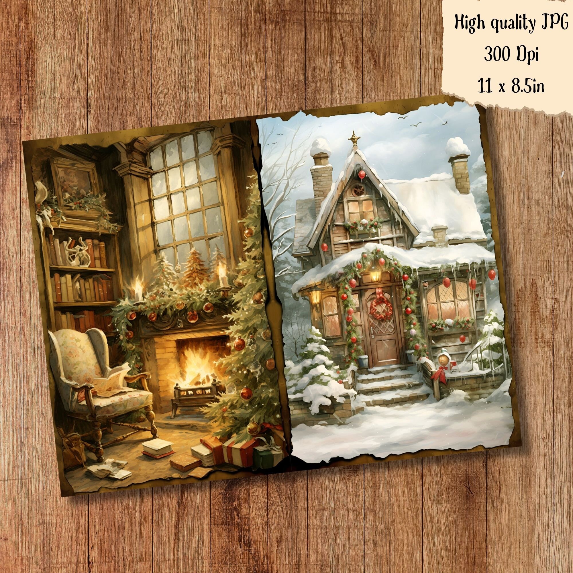 Christmas Junk Journal Kit Printable Vintage Winter Pages Card - Etsy