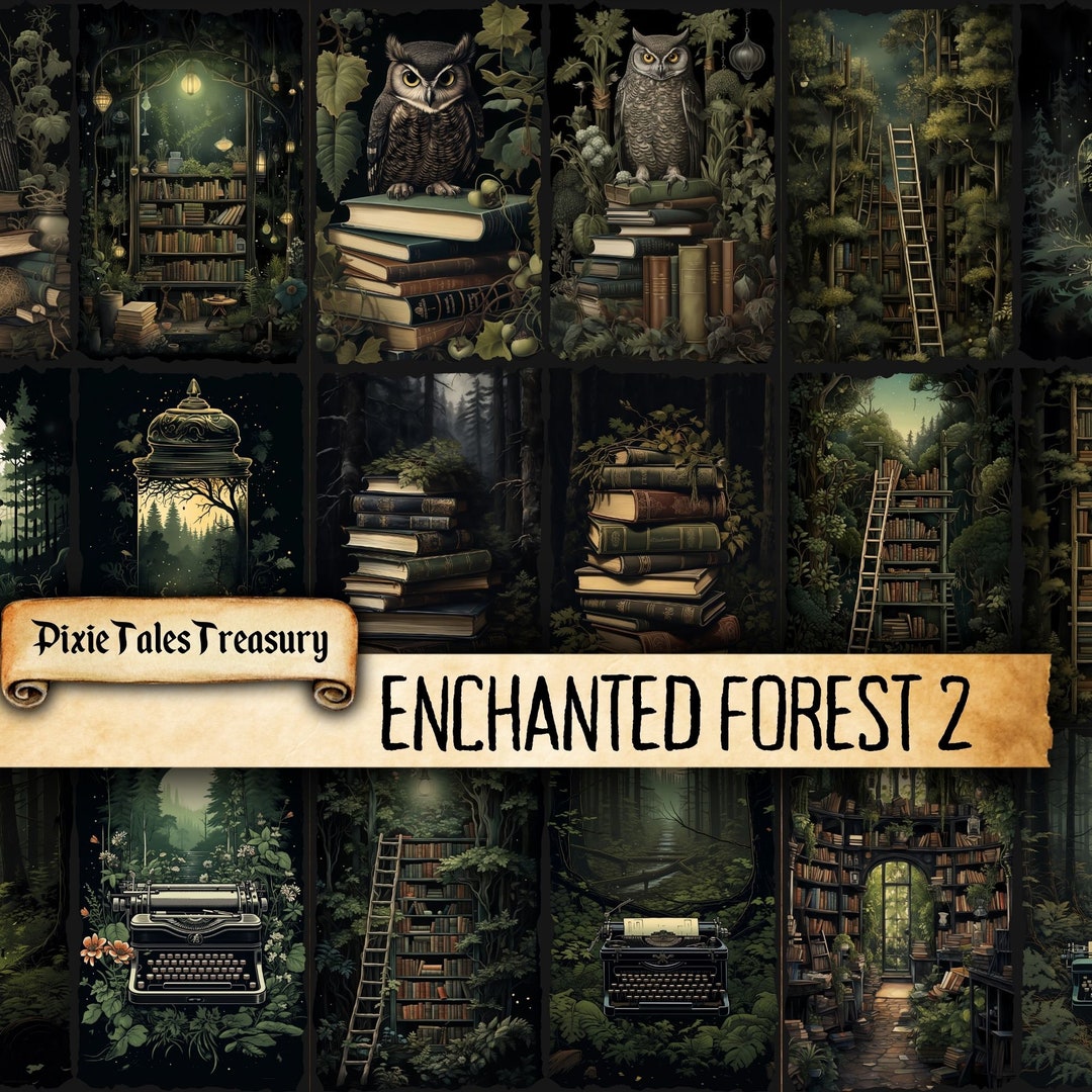 Enchanted Forest Junk Journal Kit Magical Fairytale Journal Pages Dark ...