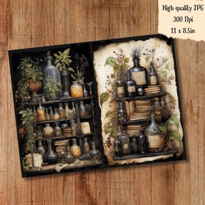 Mystic Apothecary Junk Journal Pages Dark Witch Magical Witch ...