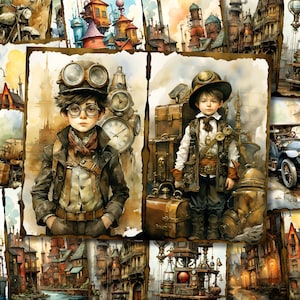 Steampunk Junk Journal Kit Victorian Junk Journal Steampunk Digi Kit Printable Steampunk Scrapbook Paper Craft Journaling Collage Sheet