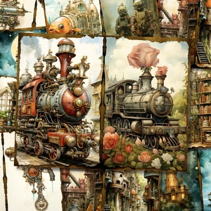 Steampunk Junk Journal Kit Victorian Junk Journal Steampunk Digi Kit Printable Steampunk Scrapbook Paper Craft Journaling Collage Sheet