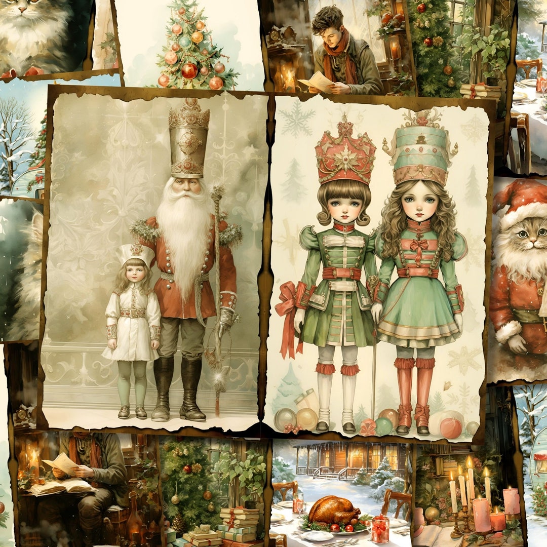Christmas Junk Journal Kit Printable Vintage Winter Pages Card ...