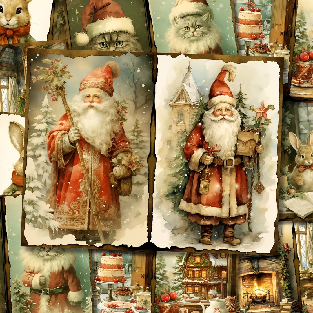 Christmas Junk Journal Kit Printable Vintage Winter Pages Card ...