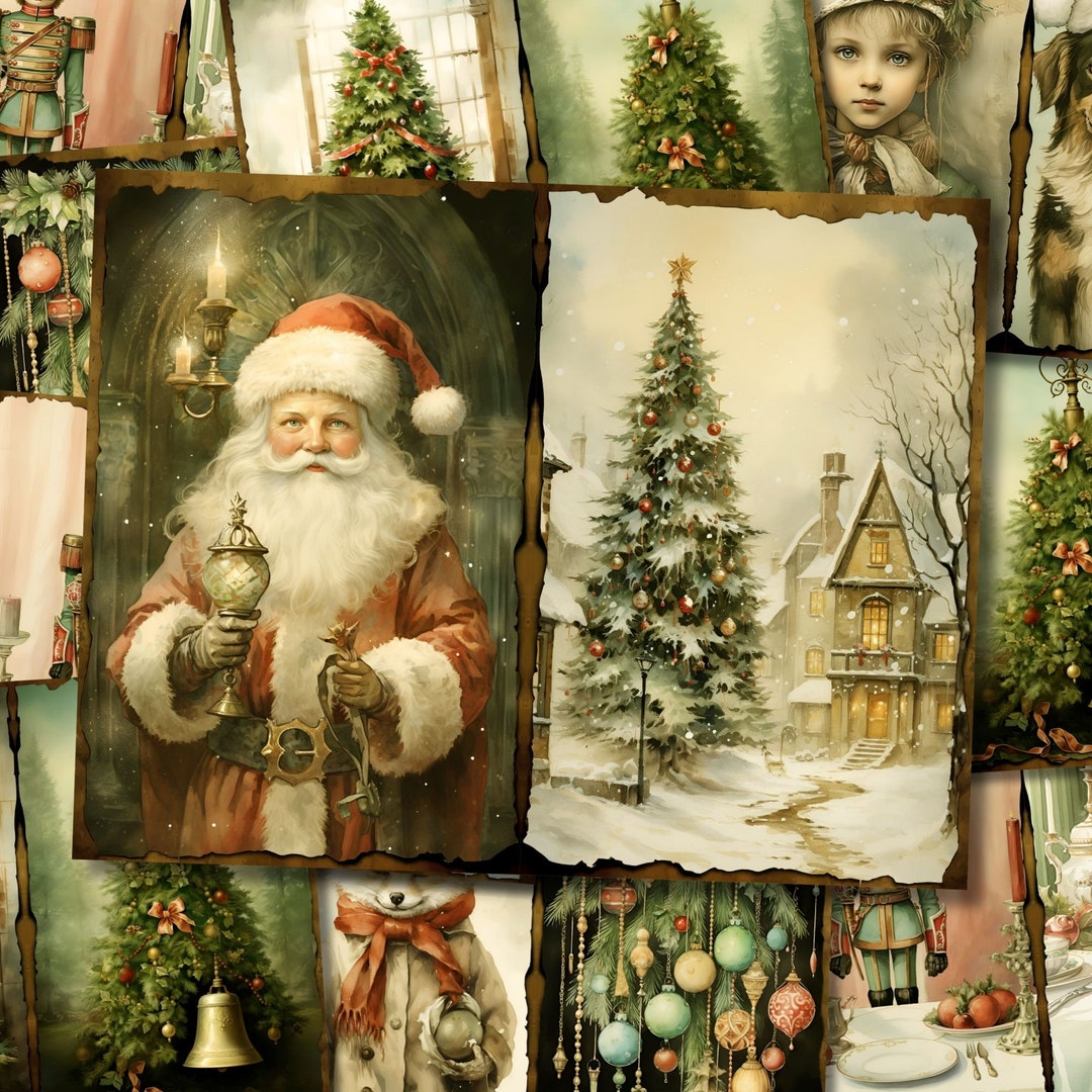 Christmas Junk Journal Kit Printable Vintage Winter Pages Card ...