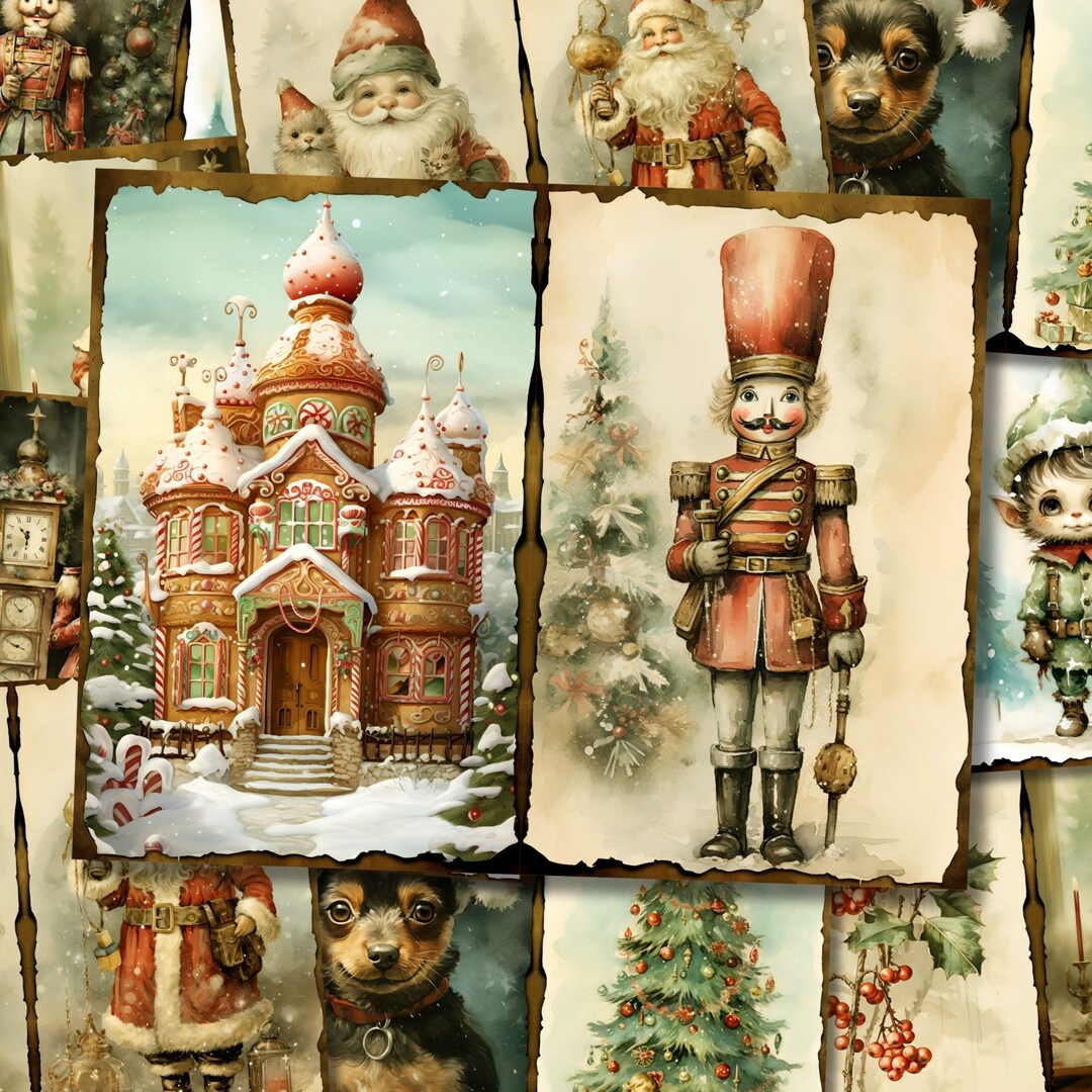 Christmas Junk Journal Kit Printable Vintage Winter Pages Card ...