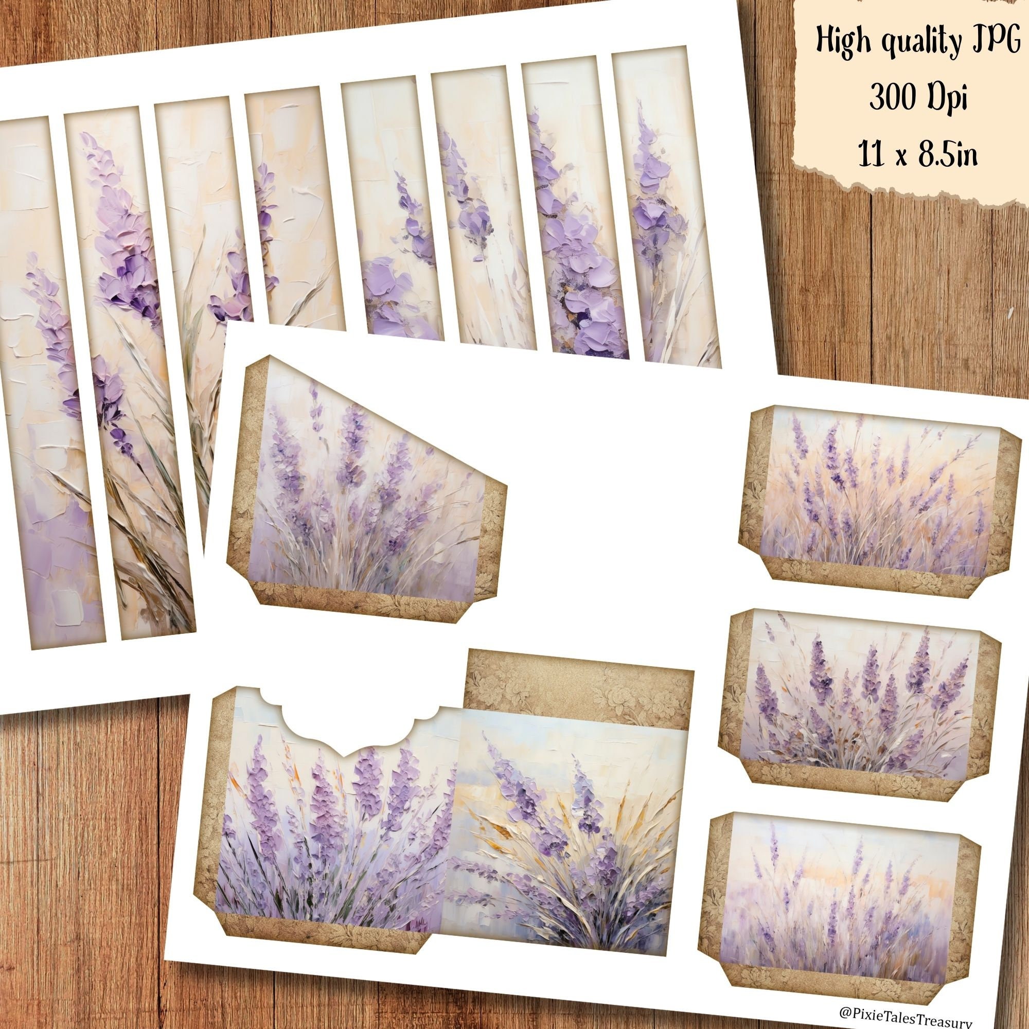 Lavender Flower Junk Journal Pages ADDON KIT Junkjournal Paper - Etsy
