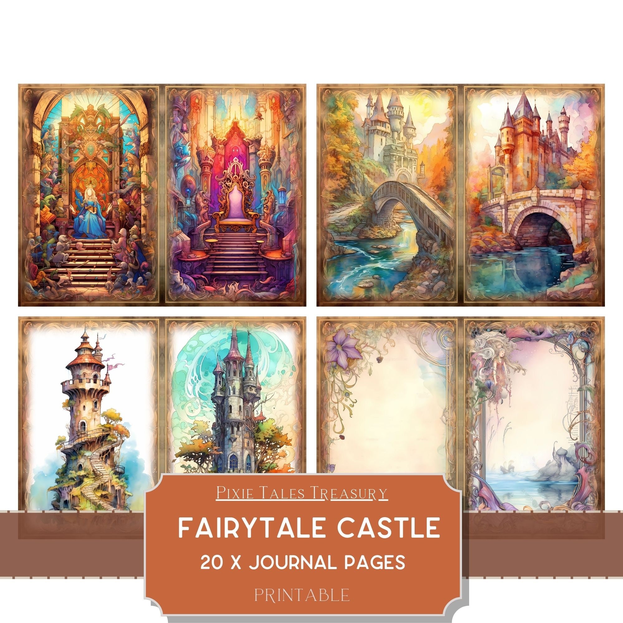 Fantasy Castle Junk Journal Kit Printable Pages Fairytale - Etsy