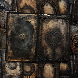 Dark Portal Junk Journal Pages Black Mystic Magical Fantasy Junkjournal Kit Halloween Digi Kit Goth Digital Paper Collage Sheet Printable