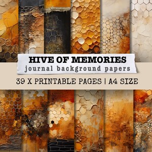 Bijenkorf van herinneringen ongewenste dagboek Kit collage blad achtergrond papier mixed media kunst scrapbooking pagina's shabby grunge schilderij digitale download