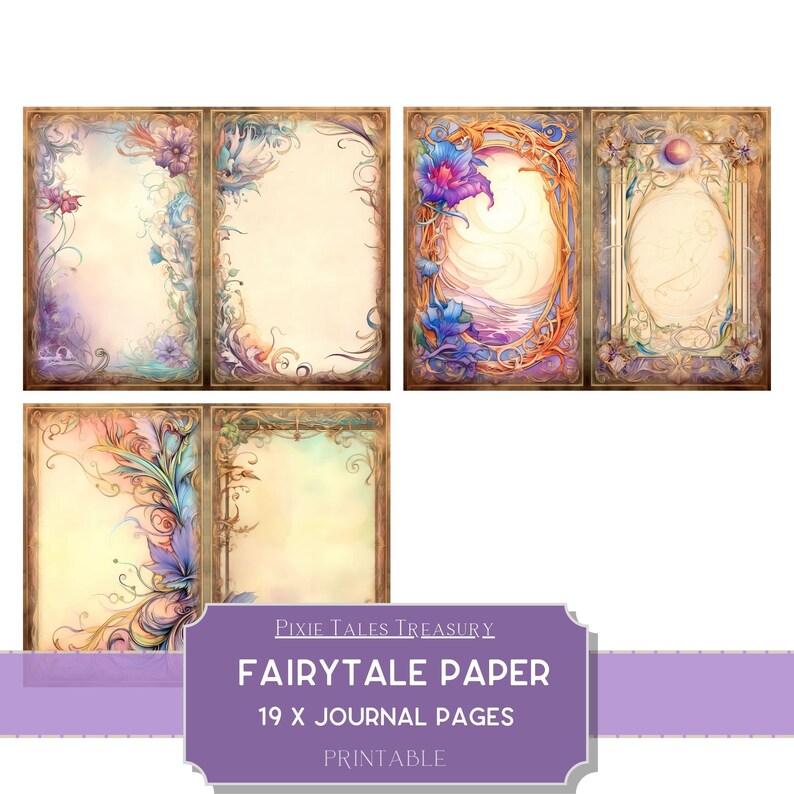 Fairytale Empty Paper Fantasy Junk Journal Kit Decorative Floral ...