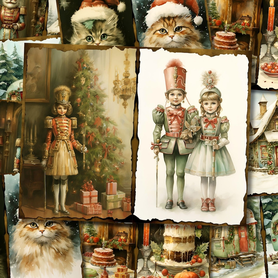 Christmas Junk Journal Kit Printable Vintage Winter Pages Card ...