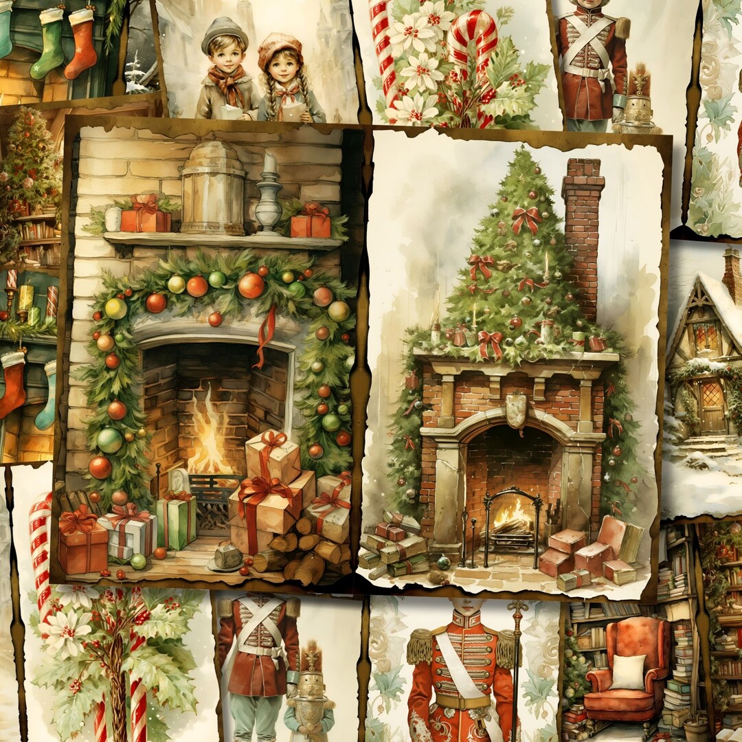 Christmas Junk Journal Kit Printable Vintage Winter Pages Card ...