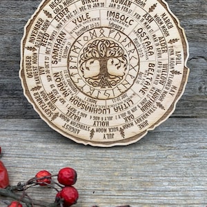 Wooden Celtic Tree Calendar, Tree of Life, Wheel of Life, Wheel of the ...
