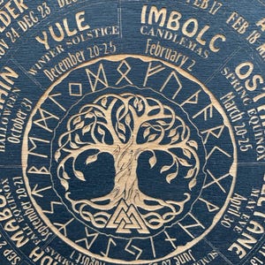 Wooden Celtic Tree Calendar, Tree of Life, Wheel of Life, Wheel of the ...