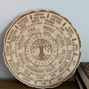 Wooden Celtic Tree Calendar, Tree of Life, Wheel of Life, Wheel of the ...