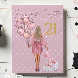 Tarjeta de cumpleaños número 21 para hija Tarjeta de cumpleaños número 18 para hija Tarjetas personalizadas Tarjeta de felicitación Reino Unido