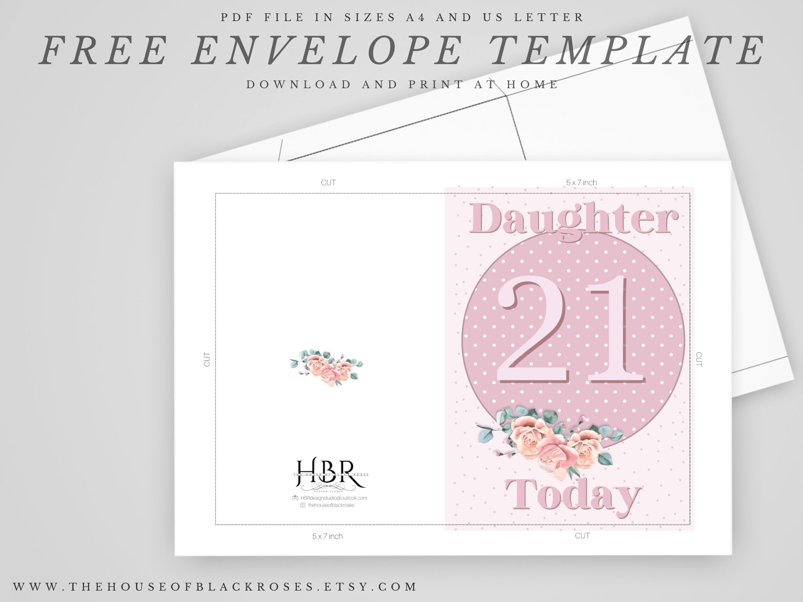 21st Birthday Card Printable Daughter Card Polka Dots - Etsy