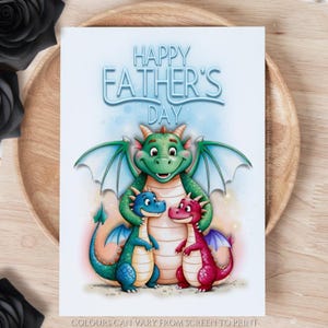 Drachen Vatertagskarte Drei Drachen druckbare Grußkarte Einzigartige Vatertagsgeschenk Drachen Design Feier Karte