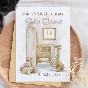 Personalisierte Mama & Papa werden Baby-Dusche-Karte Niedliche Baby-Dusche-Karte für Freund Neue Eltern Karte Mummy to be Daddy, die ein Baby erwarten