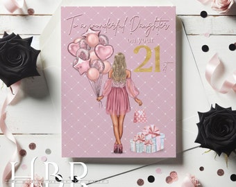 21st birthday card for daughter 18th birthday card for daughter Personalised Cards Greeting card UK