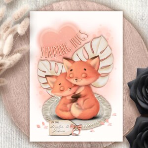 Tarjeta personalizada para enviar abrazos, tarjeta de larga distancia, tarjeta de "Te extraño", tarjeta "En mis pensamientos", tarjeta para enviar amor y abrazos
