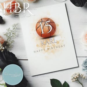 Carte d'anniversaire personnalisée pour amateur de sport - carte d'anniversaire de jeu de balle - carte de voeux de football personnalisable - carte de visite personnalisée