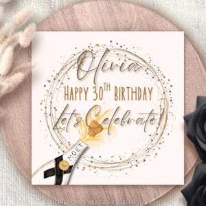 Biglietto di auguri personalizzato per il 21° compleanno, biglietto di auguri per festeggiare il 18° compleanno, biglietto di auguri per il 16° compleanno, regalo per la sua età, buon compleanno 30 oggi