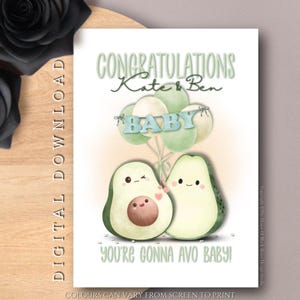DIGITALE DOWNLOAD Gepersonaliseerd You're Gonna Avo Babywenskaart Mama en papa Nieuwe ouders verwachten een baby Zwangerschap Gefeliciteerd