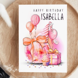 Personalisierte Dancing Queen Disco Ball Geburtstagskarte - Kundengerechte Glitter Ball Geburtstagskarte - Maßgeschneiderte Spaß Mädchen Bday Karte